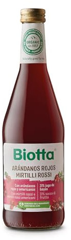 Biotta Jugo de Arándano Rojo | 100% BIO | Infusión de Abedul y Ágave | Prensado Directo | Zumo no Diluido | Ideal para Smoothies | 500 ml