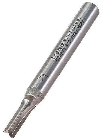 Trend CraftPro Fresa recta 2 cortes TCT vástago 1/4, Ø4x11,1 | Cutter TCT de carburo con Ø4 mm y longitud de corte 11,1 mm para enrutado recto limpio, vástago 1/4 C002X1/4TC