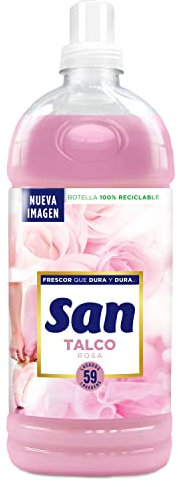 SAN | Suavizante Ropa Lavadora Líquido Concentrado | Fragancia Duradera Talco Rosa | 59 Lavados