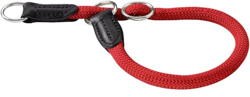 HUNTER Freestyle Dressurhalsung für Hunde | strapazierfähiges Tau mit Polyamid-Kern, robust, pflegeleicht, ideal für Training & Alltag, Farbe: Rot, Größe: L-XL