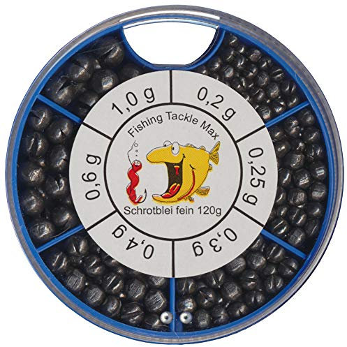 FTM Schrotblei fein - 120g Klemmbleie zum Stippfischen & Forellenangeln, Bleie für Posenmontagen, Angelbleie für Posen