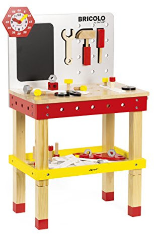 Janod J06492 - Redmaster Werkbank Groß (Inkl. 40 teile Zubehör)