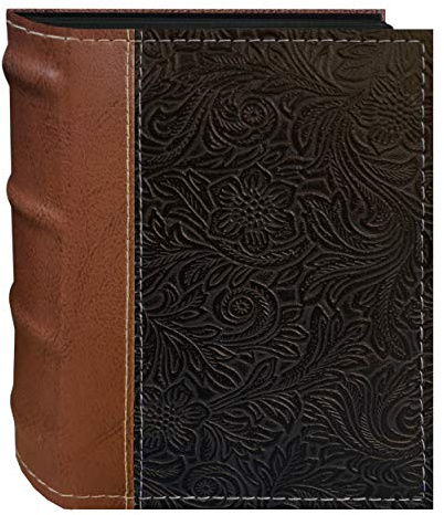 Pioneer Photo Albums NE4-100/BN 100-Pocket Scroll Embossed Sewn Leatherette 2-Tone Cover Photo Album, Brown