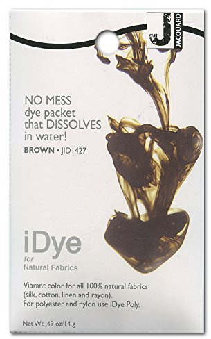 Jacquard iDye Braune natürliche Stofffarbe für Baumwollseide und Leinentextilien, einfacher Heißwasserprozess auf dem Herd, permanente Kleidungsfarbe mit einer löslichen Packung, 14 g