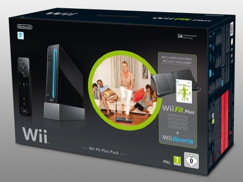 Nintendo Wii Wii Fit Plus Pak - Konsole inkl. Wii Sports, Wii Fit Plus, Balance Board + Remote Plus Controller, schwarz