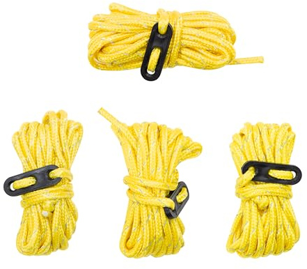 Milestone Camping Abspannseile in Warnfarbe (Viererpack) - Gelb