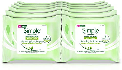 Simple Kind to Skin Cleansing Facial Wipes - Pack of 12, Total 300
