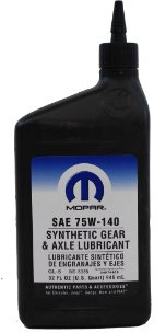 Chrysler Fluid 4874469 SAE 75W-140 Synthetic Gear and Axle Lubricant - 1 Quart, 32 Ounces