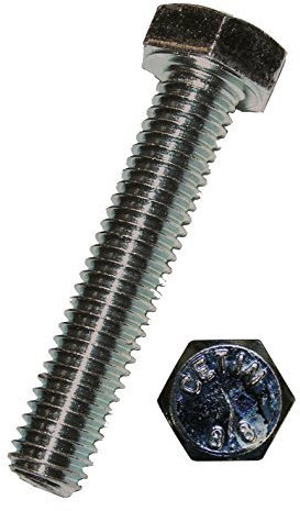 DIN 933, Sechskantschrauben 8.8 mit Gewinde bis Kopf, M 12 x 180, galv. verzinkt, VE: 25Stück