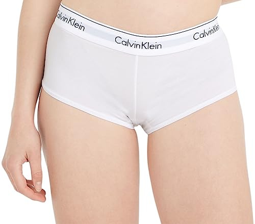 Calvin Klein Dam hipster Boyshort bomull med stretch, Vit (vit), XS