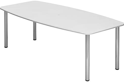 Konferenzt.chrom 220cm Weiss Kt22c/w