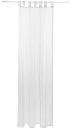 Tenda decorativa trasparente, L 140 x L 245 cm, con passanti, voile, elegante e alla moda, in diversi colori weiß - reinweiß