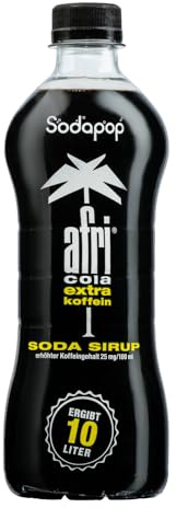 Sodapop Sirup afri cola extra koffein, 500ml, für bis zu 10 Liter Getränk | kalorienarm, Extraportion Koffein