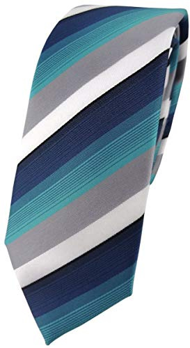 TigerTie - schmale Designer Krawatte in gestreift gemustert - Krawattebreite 6 cm