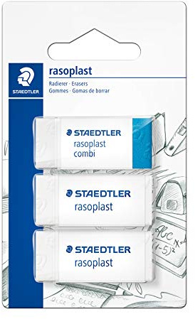 STAEDTLER 526-S BK3D Radierer Blisterkarte mit 2 ST rasoplast
