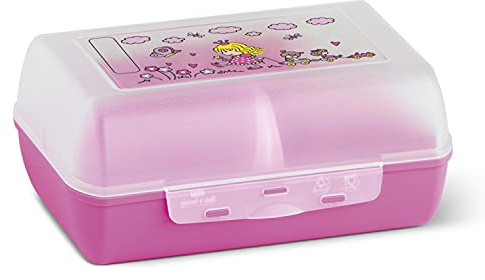 Emsa 513794 Variabolo Clipbox con Divisorio Rimovibile, Decorazione Princess, Plastica, Rosa, 16x11x7 cm