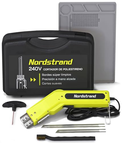 Nordstrand - Cortador de poliestireno WDVS (200 W, 2 cuchillas de 150 mm y 200 mm, cortador de poliestireno, cortador de poliestireno, cortador de alambre caliente para aislantes
