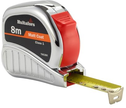 Hultafors Bandmaß TMC (Länge 8 m, Maßband mit Tintendruck-Einteilung, automatische Bandaufwicklung, Gürtelhaken) 480294