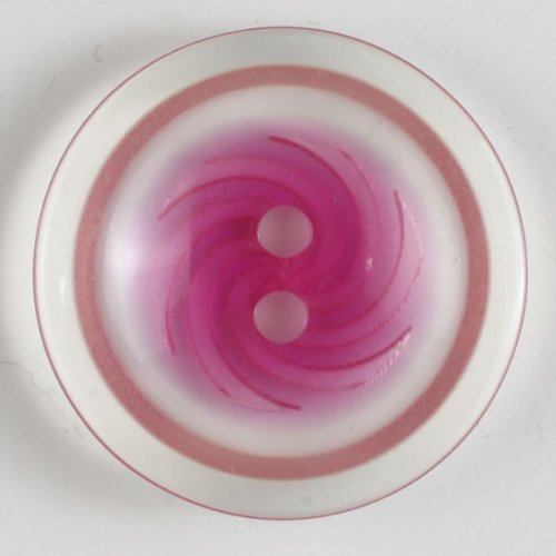 Dill 3 Stück: Kunststoffknopf 2-Loch - Größe: 23mm - Farbe: pink