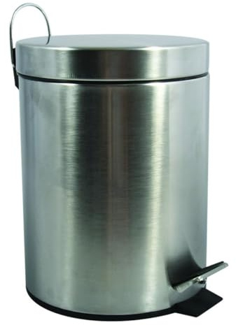 MSV - Cestino per cosmetici da bagno - Acciaio inossidabile con secchio interno rimovibile - Elegante cestino a pedale - Compatto e pratico - Grigio - 20L