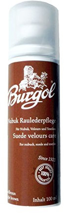 Burgol Nubuk Raulederpflege 100 ml, Wildlederpflege für Nubuk Velour und Textilien 9 Farben (Hellbraun)
