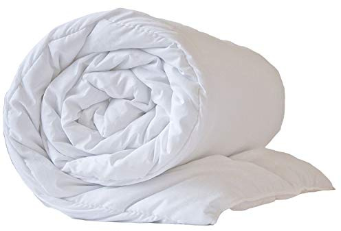 Lancashire Bedding Premium Hotel Quality Pure White Microfibre Peached Duvet Double 13.5 TOG Feels Like Down - MADE IN THE UK