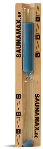 Saunamax Sauna Sanduhr blauer Sand, 15 Minuten Holz