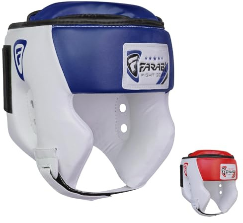 Farabi Sports kopfschutz Boxen Helmet with Adjustable Strap, Box kopfschutz Open Face kopfschutz MMA, Muay Thai, Sparring, Kampfsport, Karate, Boxing Helmet