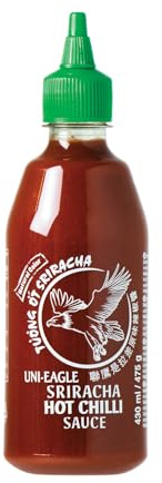 UNI-EAGLE Sriracha Chili Sauce I Scharfe Chili-Sauce mit Knoblauch & Chilischoten I Würzige Thai-Sriracha Sauce I Ideal als Dip & Würze I 1 x 430 ml