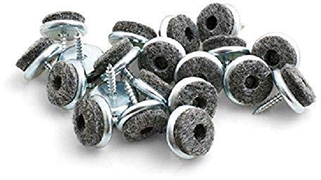 Design61 20 Filzgleiter Parkettgleiter Möbelgleiter Stuhlbeingleiter Parkettgleiter Filz zum Anschrauben Bodenschutz 20mm Stahl vernickelt
