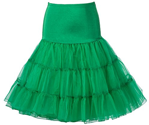 26 Retro 50s Underskirt Swing Vintage Petticoat Fancy Net Skirt Green