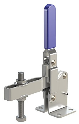 Clamp-Rite 11671CR Vertical Handle Toggle Clamp, Heavy Duty, Flanged Based, U-Bar, 1200 lb Holding Capacity