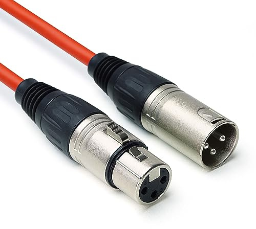 keepdrum MC-001XX RD Mikrofonkabel XLR 10m Rot XLR Female/XLR Male