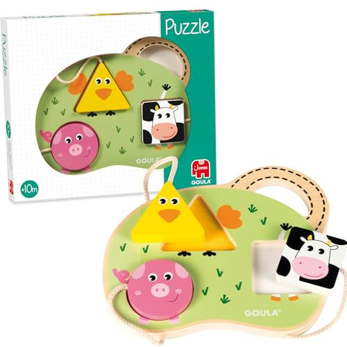 Jumbo Spiele D53452 Holzpuzzle 3 Bauernhoftiere