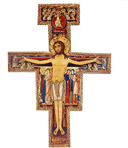 Holyart Crucifijos y cruces de madera: Crucifijo de madera San Damian diferentes tamaños, 40 cm (15.7 inc.)