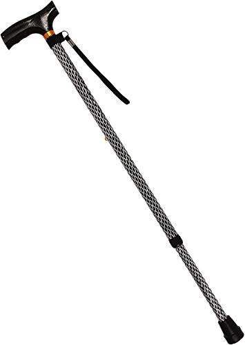 HOMECRAFT Vikbar färgad promenadstav med trähandtag, lätt justerbar promenadkäpp för balans, mobilitetshjälp, etsad svart, 825–925 mm/33–37 tum, (berättigad till momsbefrielse i Storbritannien)