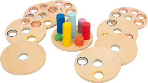 small foot Lernspiel Logisteck aus Holz, Motorikspiel ab 3 Jahren, zur Förderung der Hand-Auge-Koordination, 3386