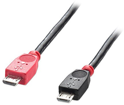 LINDY 31759 – USB 2.0 Kabel Typ Micro-B - Micro-B OTG – 1m, Schwarz