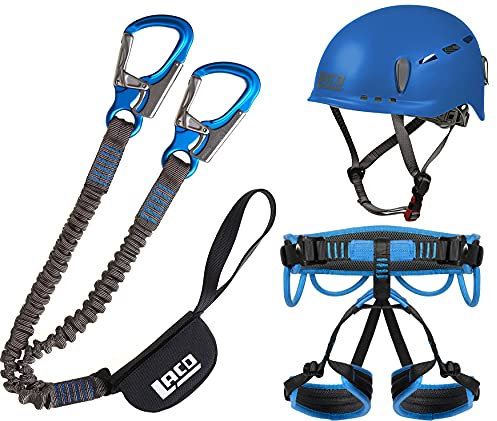 Klettersteigset LACD Pro Blue + Gurt Start Größe S + Klettersteig-Helm Protector Blue