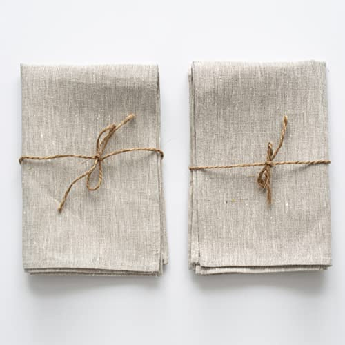 2-er Pack Leinen Geschirrtücher - Küchentücher - 100% Leinen - 50 x 70 cm - Natur Beige