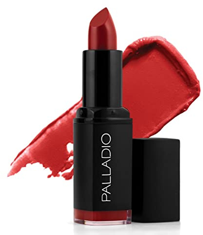 Palladio Herbal Dreamy Matte Lipstick Lip Color, Full of Moisture and Color Pigment, Smooth Application, Full Coverage, Long Lasting Wear, Luxe Matte Finish, Does Not Dry Lips, Red Carpet