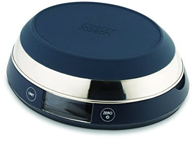 Joseph Joseph 2-in-1 Switch Digital Food Scale with Reversible Lid, 5 Kg (11lb) max capacity, metric and imperial measures, LCD display, battery operated – Grey