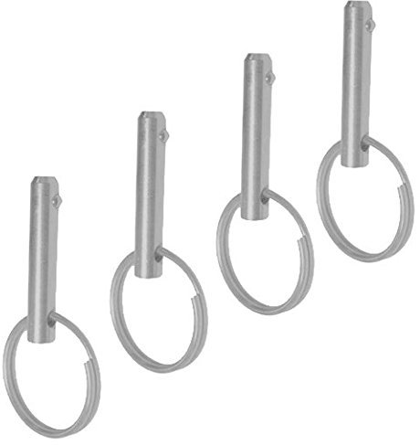 Versandbox24 4 Stück Steckbolzen mit Kugelsicherung 5 mm Edelstahl A2 Klappbolzen Ringbolzen Klappsplint Klappstecker