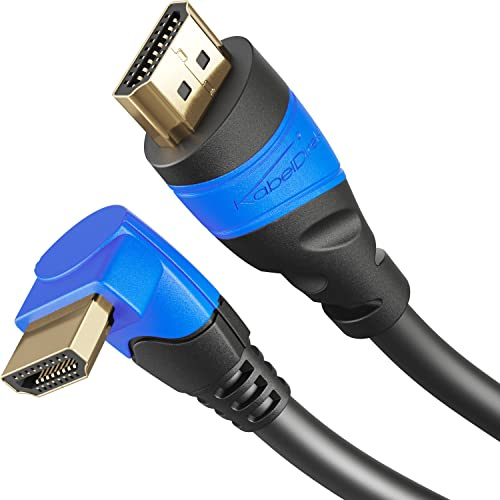 KabelDirekt – 8K & 4K HDMI-Winkelkabel 90° – 5m – für PS5, Blu-ray, Xbox | 10K, 8K@60Hz & 4K@120Hz, High Speed HDMI mit Ethernet – für PS5, Xbox Series X, Switch, Blu-ray – ideal für Wandmontage