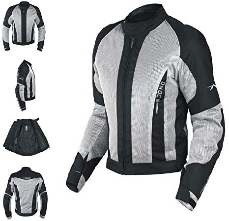 Sommarjacka dam scooter motorcykel mesh Tex skydd CE förstärkning dorsal grå L