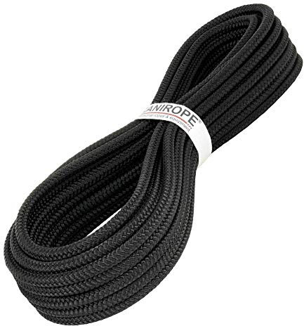 Kanirope® PP Seil Polypropylenseil MULTIBRAID 16mm 50m Farbe Schwarz (1811) 16x geflochten