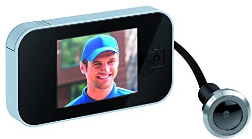 BASI | Digitaler Türspion | Türstärke 38-110 mm | mit Kamera und Monitor | 3,2 Zoll LCD Display | 105 Grad Sichtwinkel | Live-Ansicht | Elektronischer Türspion | Farbe Silber