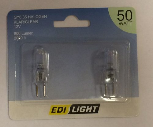 2er Pack Edi Light GY6,35 GY 6,35 50W 50 Watt 12V Stiftsockellampe