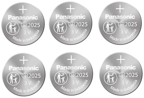CR 2025 P Lot de 6 piles bouton au lithium de Panasonic Sous blister