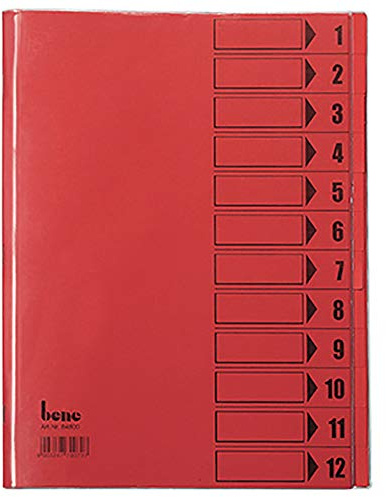 Bene Ordnungsmappe A4 12-teilig/84800rot
